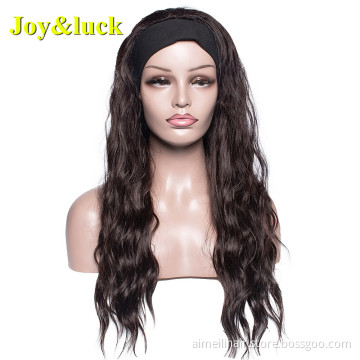Wholesale Wigs Ladies Hairband Black Head Band Brown Long Natural Water Wave Headband Wigs for Black Women Synthetic Hair Wigs